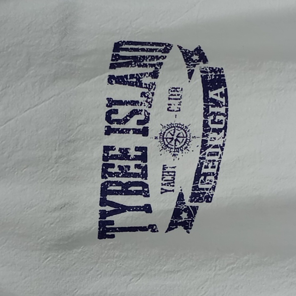 Art On T's White Full Zip Hooded Shacket Tybee Island Yacht Club  Size Medium - Picture 2 of 13